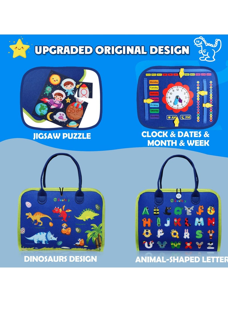 Life Skills Training Book, Children's Educational Toys, Sensory Integration Toys For Boys And Girls Aged 1-6, Travel Portable Comfort Toys, Early Childhood Education Birthday Gifts (Dinosaur Style) - Image 3