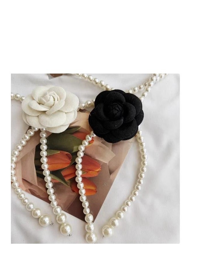 High End Pearl Flower Belt Decorative Dress  - Image 3