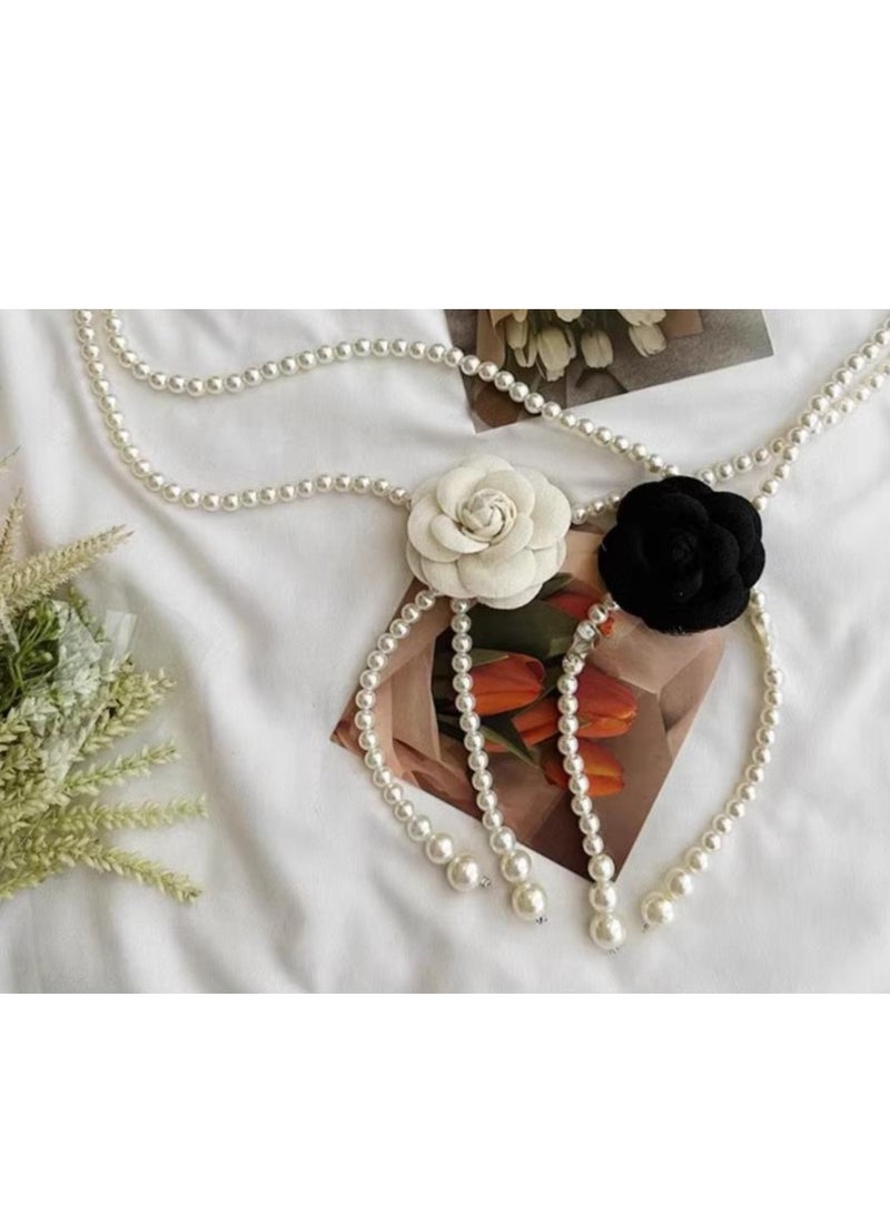 High End Pearl Flower Belt Decorative Dress  - Image 4