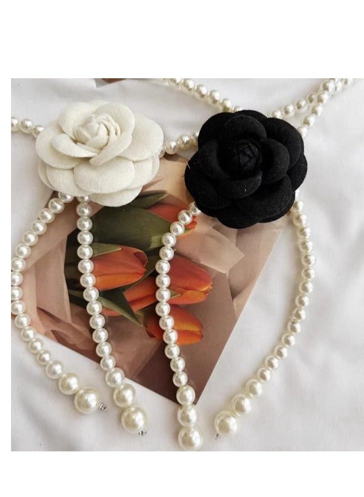 High End Pearl Flower Belt Decorative Dress  - Image 5