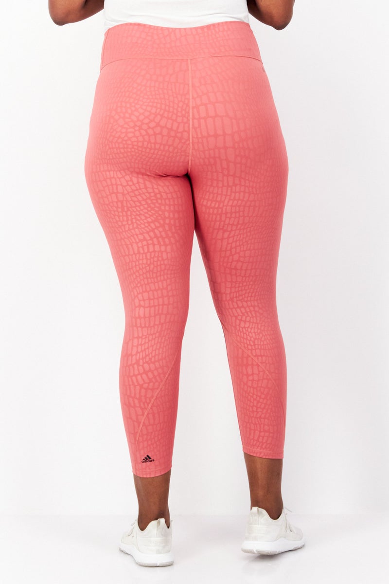 Adidas ملابس رياضية نسائية ضيقة للتدريب، وردي داكن - Image 3