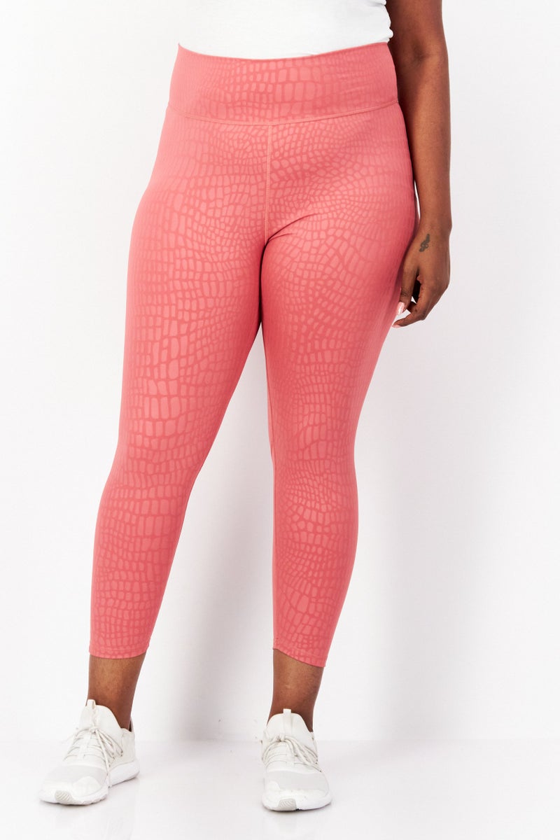 Adidas ملابس رياضية نسائية ضيقة للتدريب، وردي داكن - Image 1