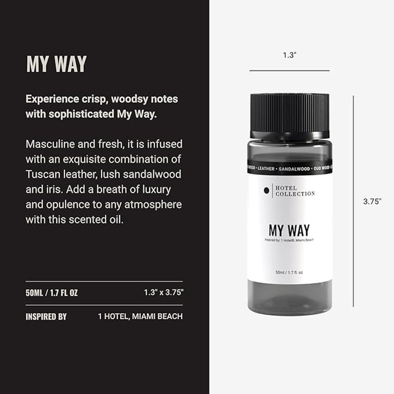 Hotel Collection My Way Fragrance Oil Blend - Hotel Inspired for Luxury Essential Oil Diffusers - Aromatherapy Scent Diffuser Oil - Leather, Sandalwood, and Amber - 50 mL, 1.7 fl oz - Image 3