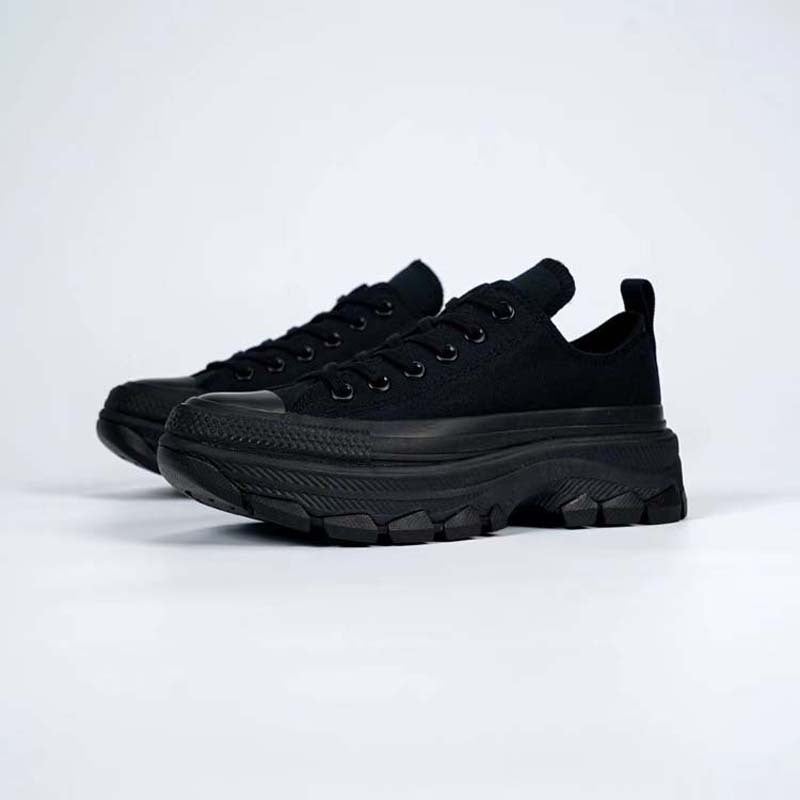 All Black High Thick Sole Increased Canvas Shoes Casual Shoes Men'S Shoes Women'S Shoes - Image 3