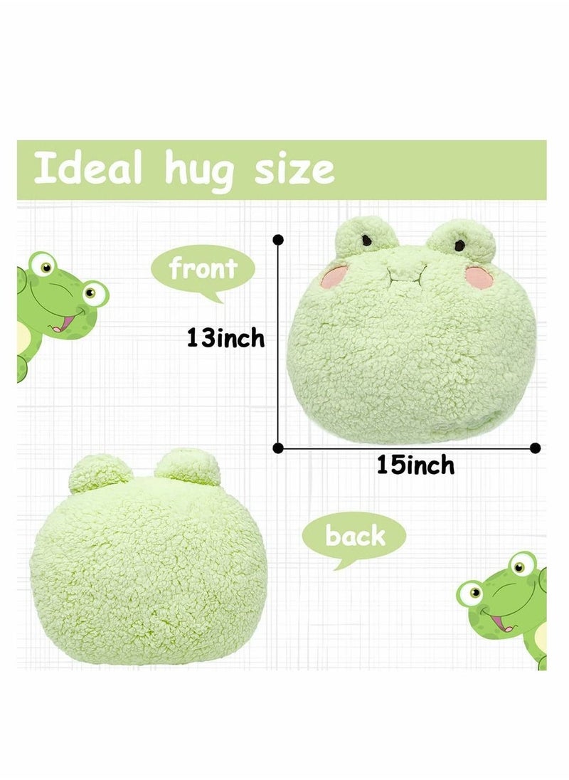 Frog Plush Pillow, Adorable Frog Stuffed Animal, Home Cushion Decoration Frog Plush Toy Throw Pillow Decorations Gifts for Women Kids Birthday  - Image 2