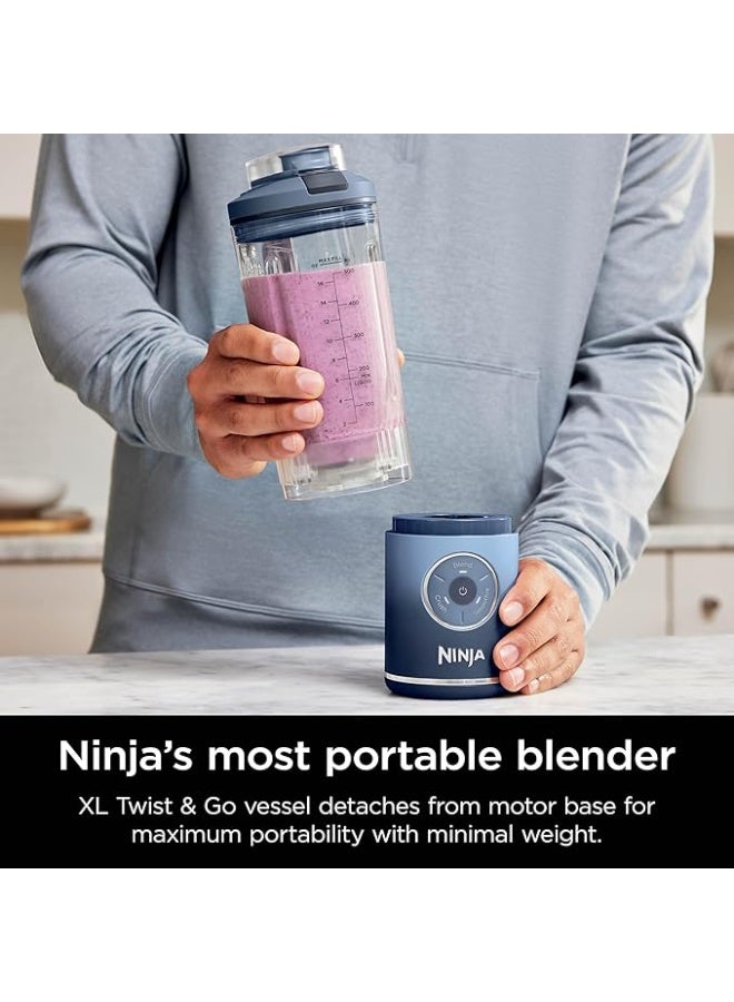 Ninja Blast Max, Portable Blender + Twist & Go, Personal Blender, Ninja Blender, Smoothie, Blend, Ice Crush, 3 Programs, Cordless, 22 oz removable Vessel, Dishwasher Safe, Leakproof, Navy, BC251NV 1800 W BC251 Navy Blue - Image 4