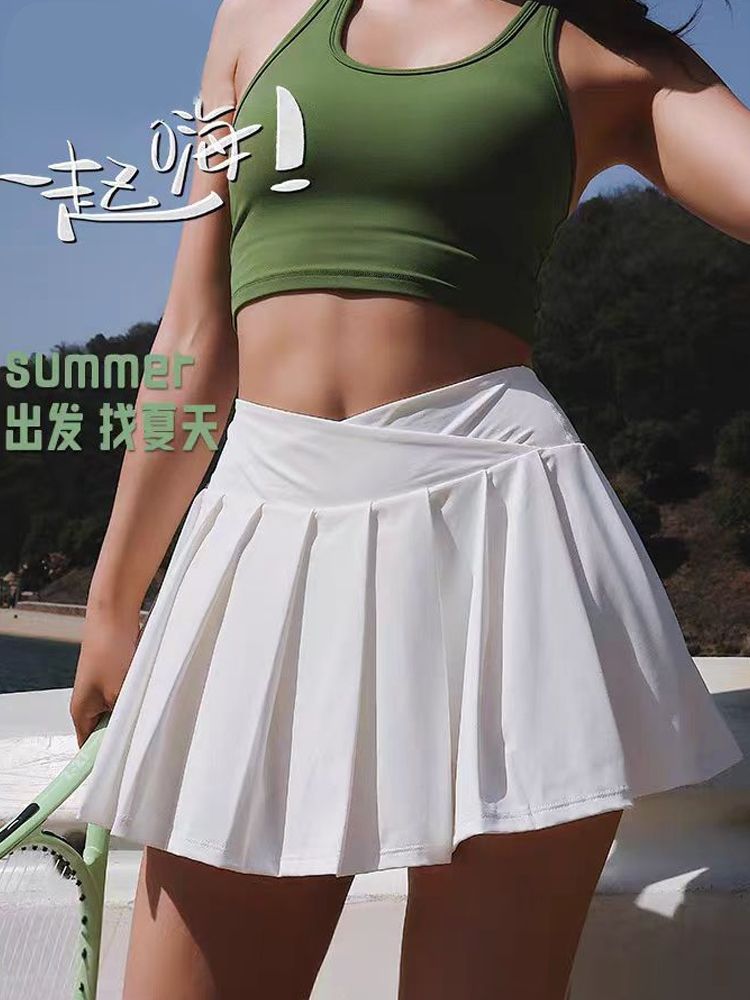 Yidi Outdoor Fake Two-Piece Sports Pleated Short Skirt Women'S High Waist Abdominal Anti-Running Yoga Tennis Skirt - Image 2