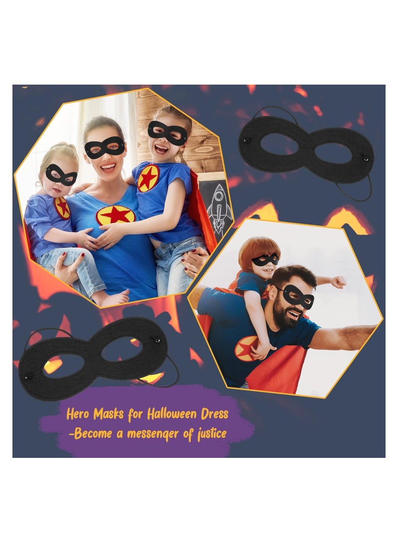 Black Felt Eye Masks Halloween Costumes Masquerade Half Mask Hero Cosplay Adjustable Dress up Masks for Men Women Kids Party  - Image 5