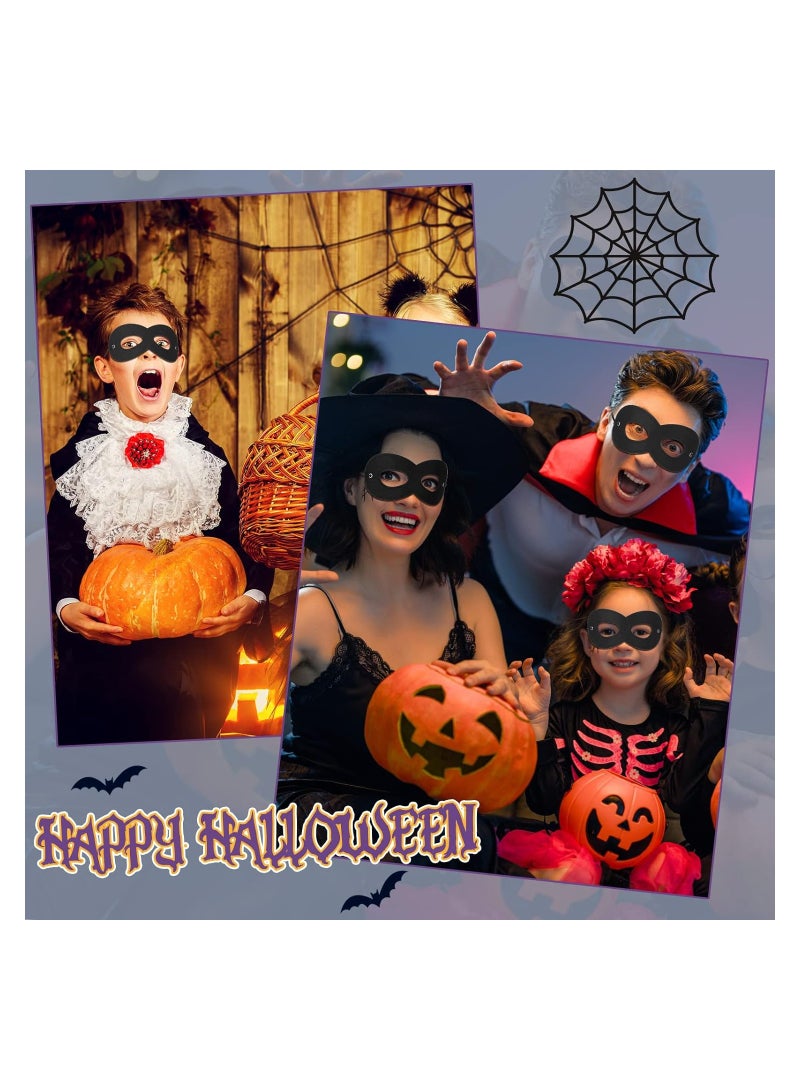 Black Felt Eye Masks Halloween Costumes Masquerade Half Mask Hero Cosplay Adjustable Dress up Masks for Men Women Kids Party  - Image 2