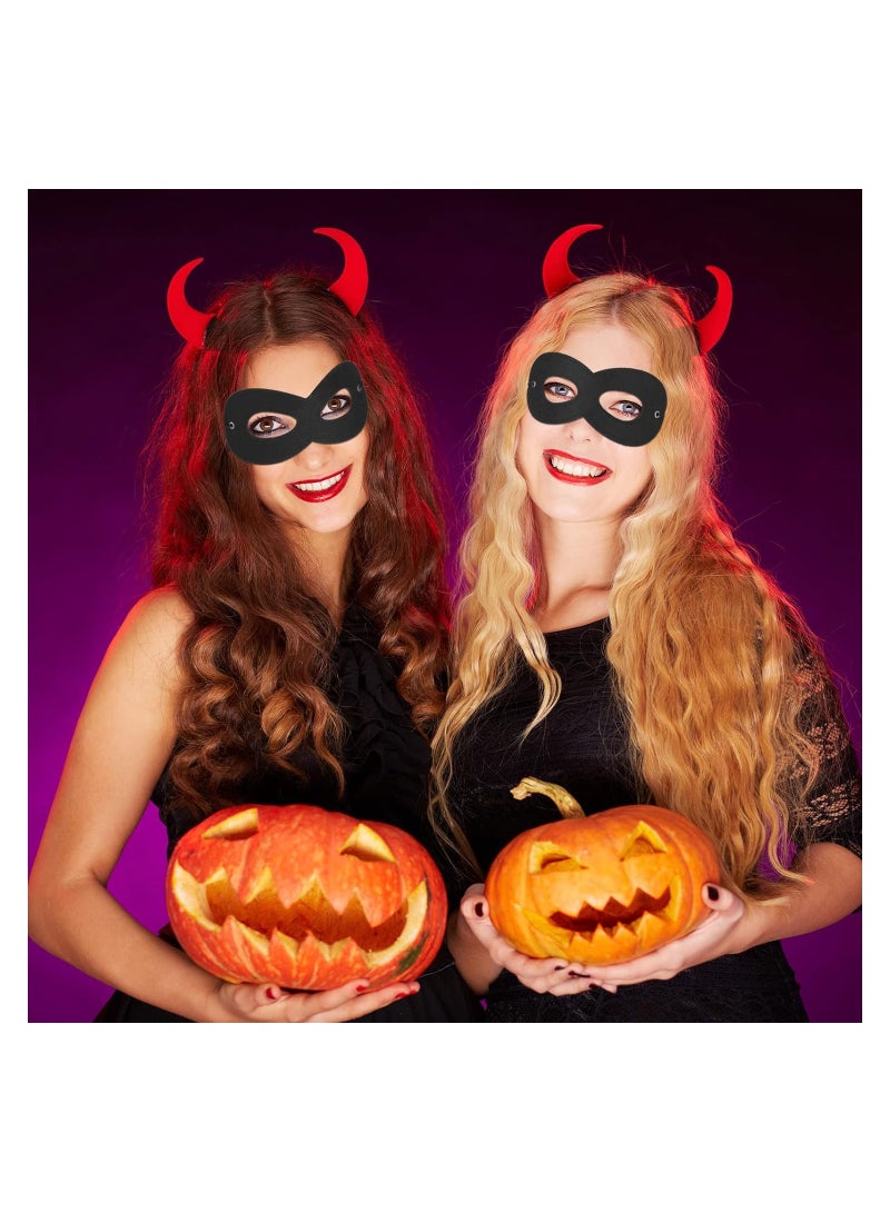 Black Felt Eye Masks Halloween Costumes Masquerade Half Mask Hero Cosplay Adjustable Dress up Masks for Men Women Kids Party  - Image 4