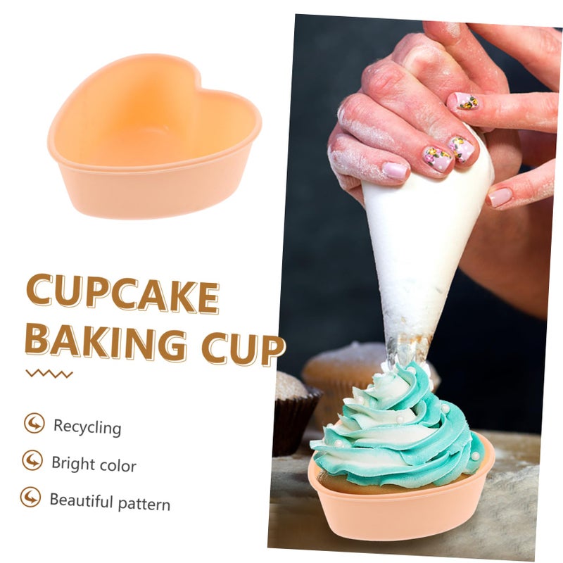 Heart Shape Cake Mold Set with Egg Tart Cups Steaming Rice Cake Molds Easy Demold Baking Tools - Image 5