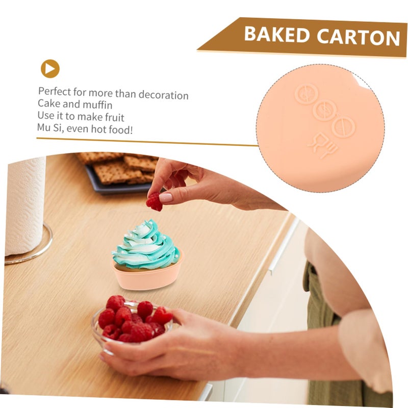 Heart Shape Cake Mold Set with Egg Tart Cups Steaming Rice Cake Molds Easy Demold Baking Tools - Image 4