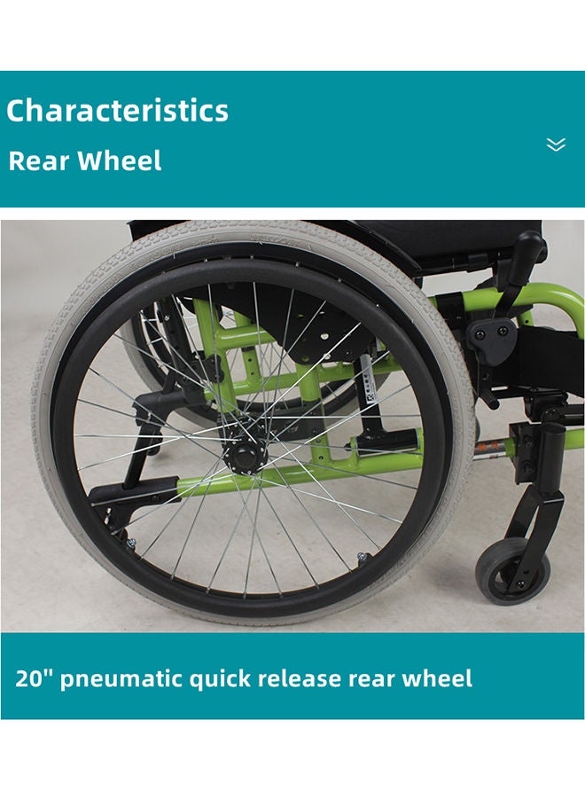 Gilani Mobility Children Manual Wheelchair with Safety Harness Support and Adjustable Seat Width 76X39X90 - Image 4