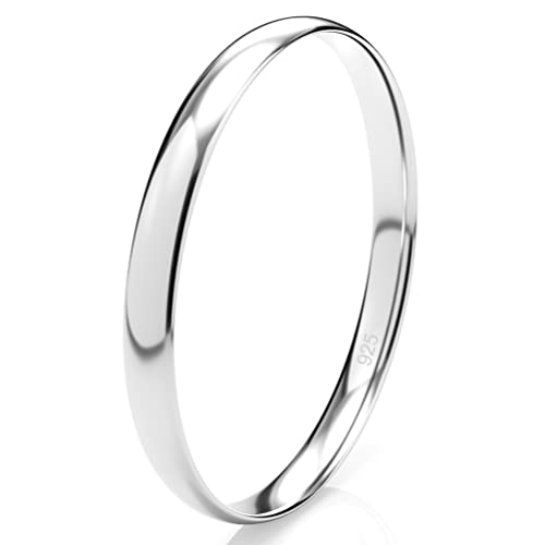 Metal Factory 2MM Sterling Silver High Polish Plain Dome Tarnish Resistant Comfort Fit Wedding Band Ring Sz 6 - Image 5