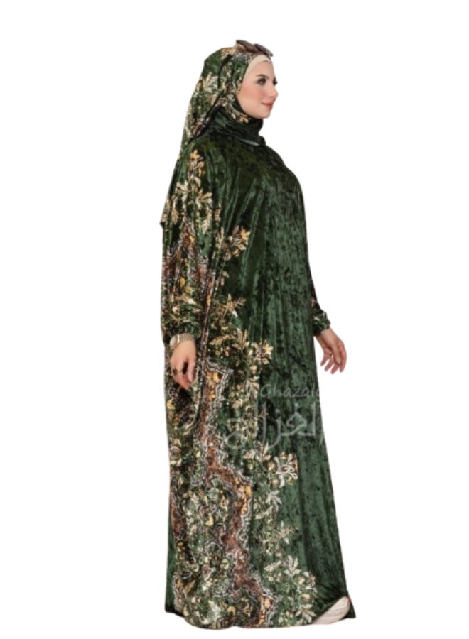 اسدال صلاة خروج شتوي حريمي - لون زيتي - Image 2