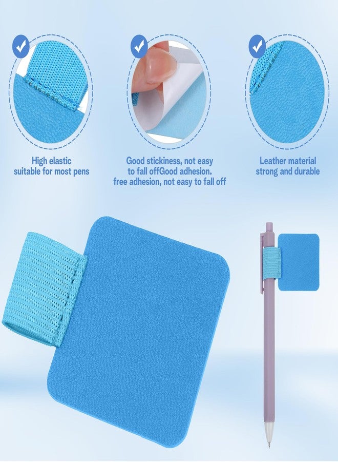 Quilax 18Pack Self-Adhesive Pen Rings, Adhesive Pen Holders for Notebooks, LeatherPen Loop with Elastic for Notebooks Journals Journals(18colors) - Image 3