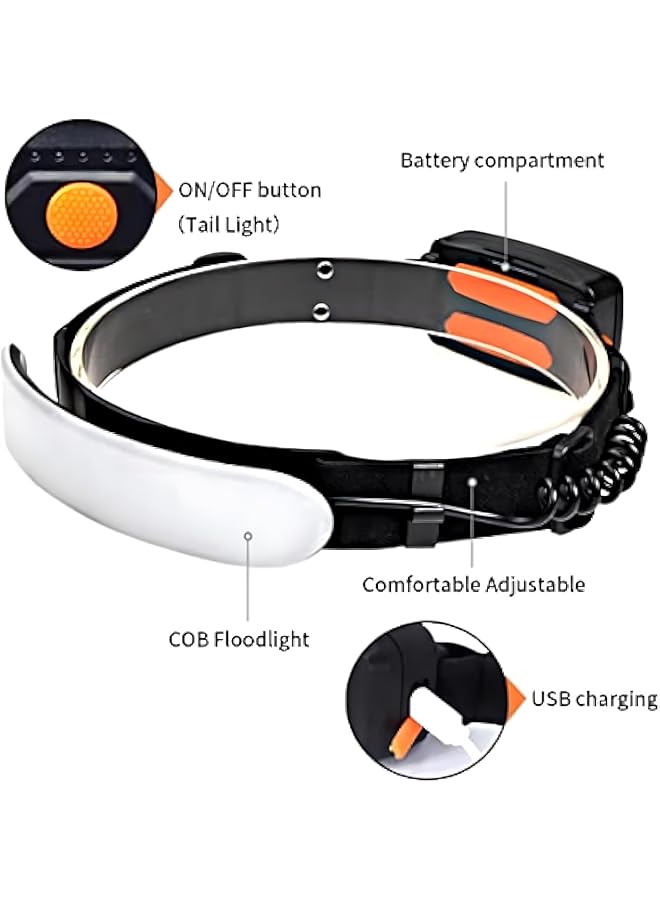 X spring LED Head Torch Rechargeable 230° Wide Beam COB Headlight Super Bright Headlamp Waterproof Headlight with 3 Lighting Modes Adjustable Angle Lightweight Waterproof Hands Free Flashlight - Image 3