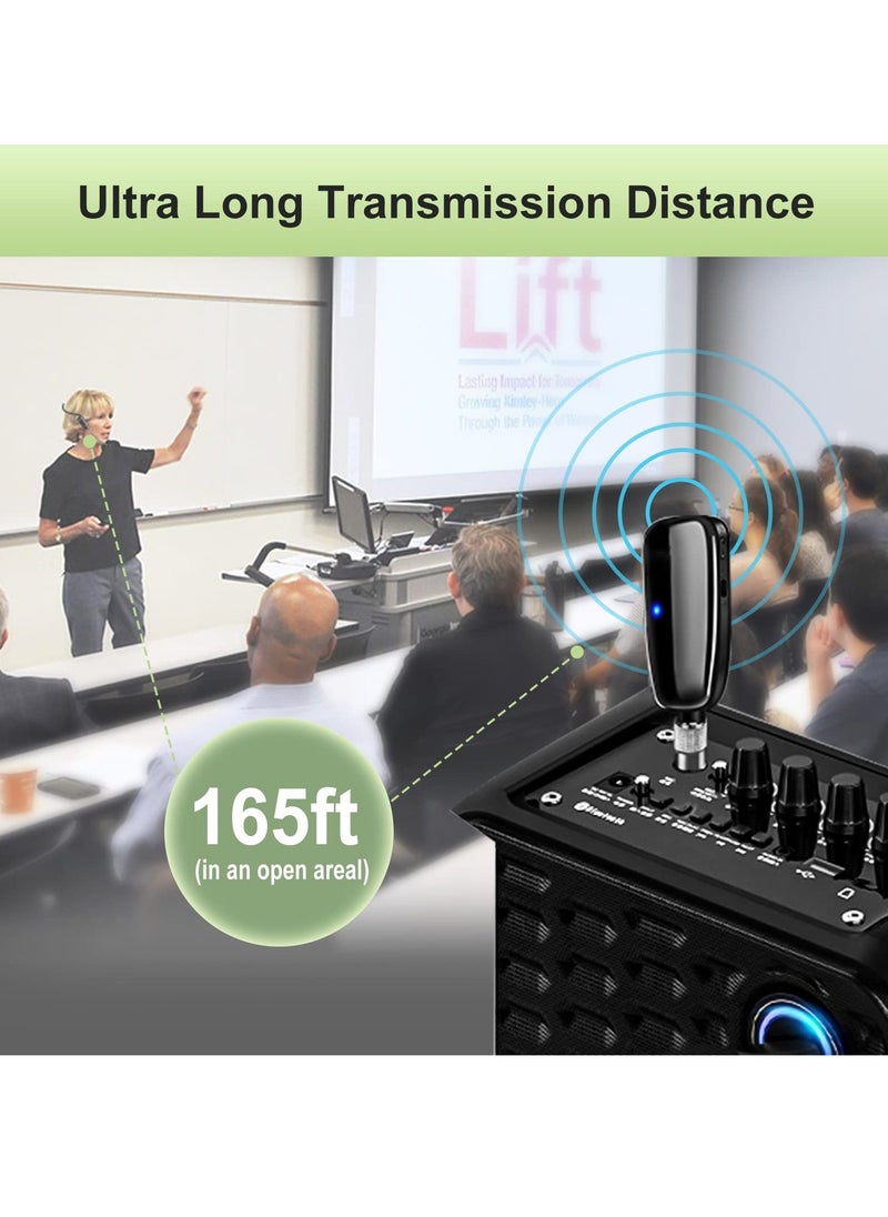 general UHF Wireless Microphone Headset System, Dual Headset with 165FT Range, Ideal for Voice Amplifiers, PA Systems, Fitness Classes, and Church Events - Image 3