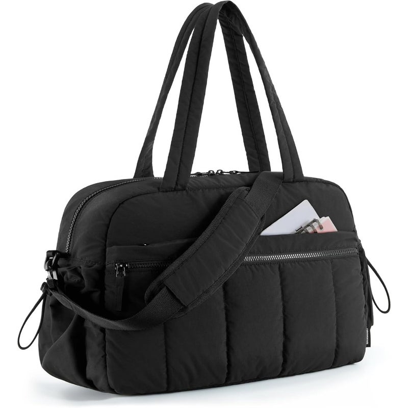 Gym Bag for Women, Duffle Bag for Travel with Wet Pocket, Lightweight Carry on Weekender Duffel, Water Resistant, Camel, Gym Bag - Image 1