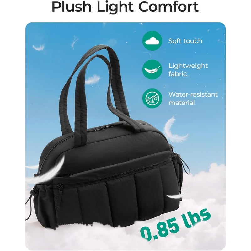 Gym Bag for Women, Duffle Bag for Travel with Wet Pocket, Lightweight Carry on Weekender Duffel, Water Resistant, Camel, Gym Bag - Image 4