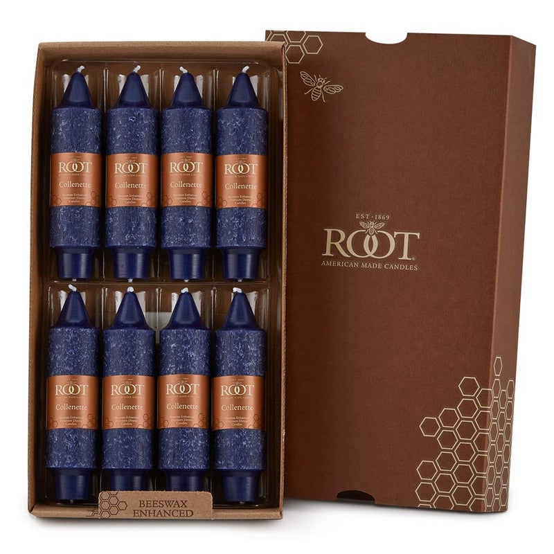 Root Candles Unscented Dinner Candles Premium Beeswax Blend Boxed Candle Set, 5-Inch, Abyss, 8-Count - Image 2