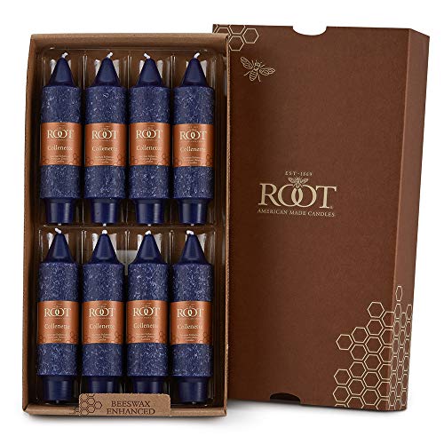 Root Candles Unscented Dinner Candles Premium Beeswax Blend Boxed Candle Set, 5-Inch, Abyss, 8-Count - Image 1