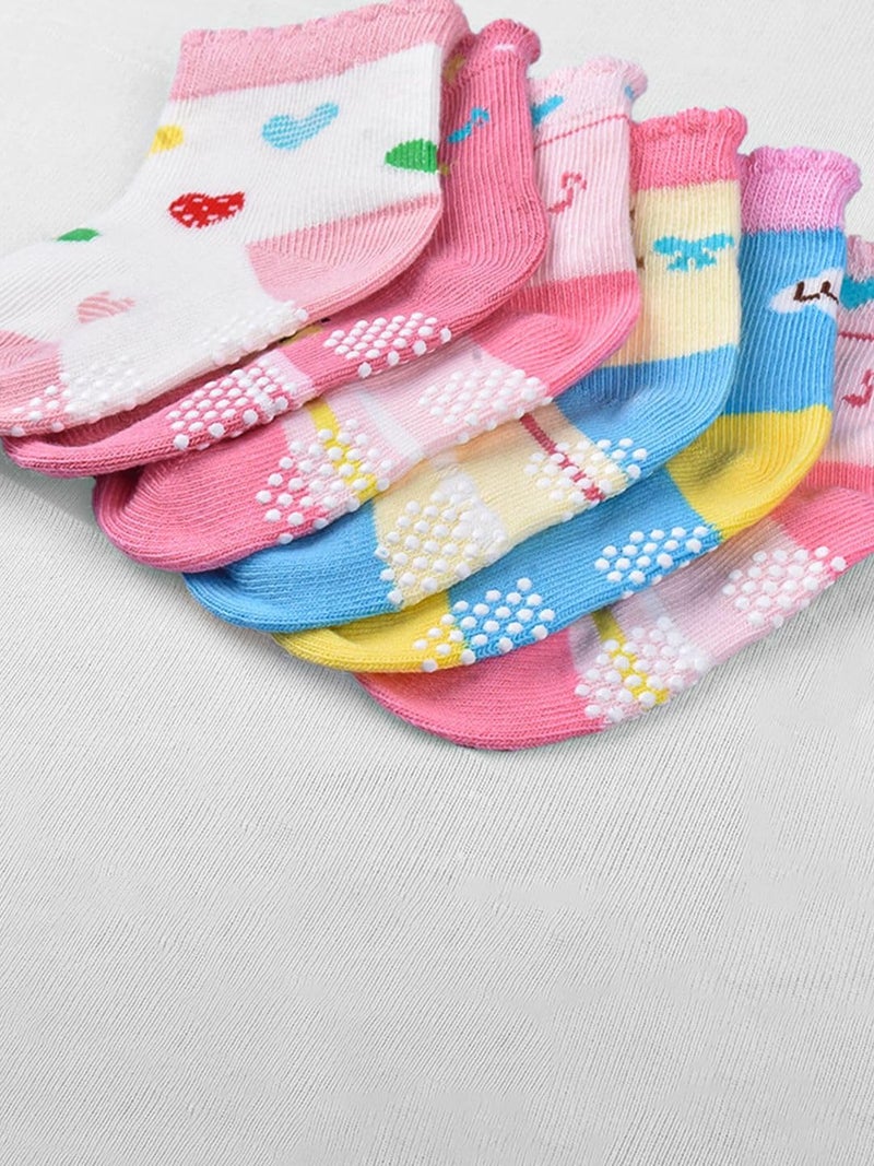 CUTEABLY Kid's/Baby's Cotton Grip Socks (Colors and Design May Vary) - Image 4