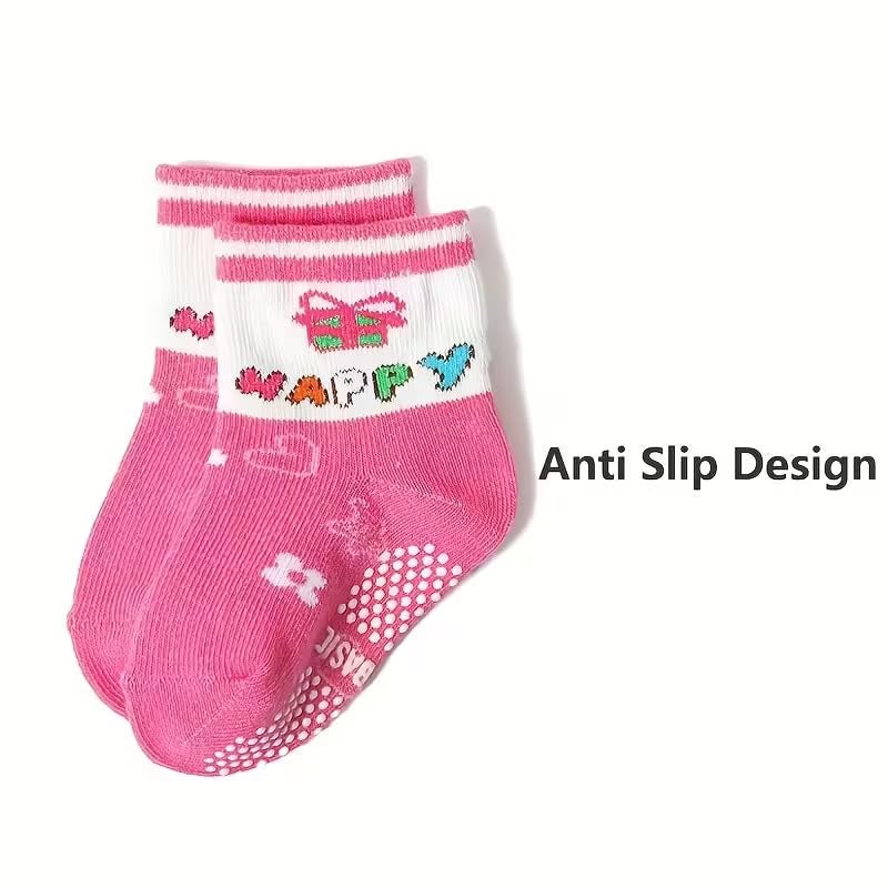 CUTEABLY Kid's/Baby's Cotton Grip Socks (Colors and Design May Vary) - Image 3