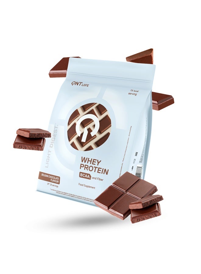 QNT Light Digest Whey Protein | 500g | Belgian Chocolate Flavour, 78% Protein, Low Sugar, High Fiber - Image 1