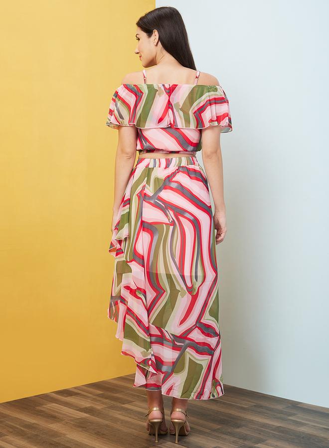 جلو باص طقم منسق من تنورة وبلوزة قصيرة - Image 3