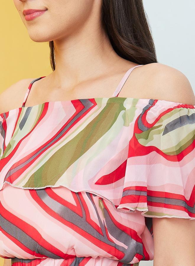 جلو باص طقم منسق من تنورة وبلوزة قصيرة - Image 4