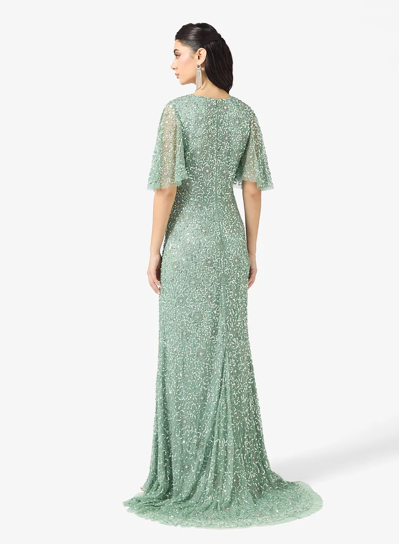 Namshi x Beaded Embellished Mermaid Gown
