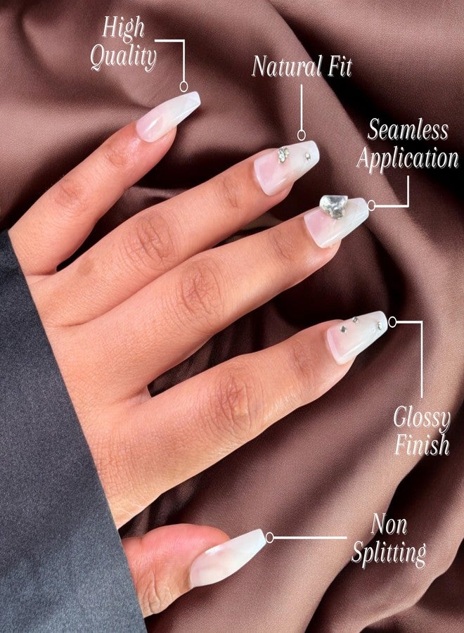 HUDA GIRL Fake Nails Nail Extension Kit,12Pcs Press on Nails Set with Nail Glue Sticker, Stick & Buffer, Reusable, Lightweight, Long Lasting, Easy to Use, Cute Aesthetic Designs for Girls, Women, Kids - Image 3