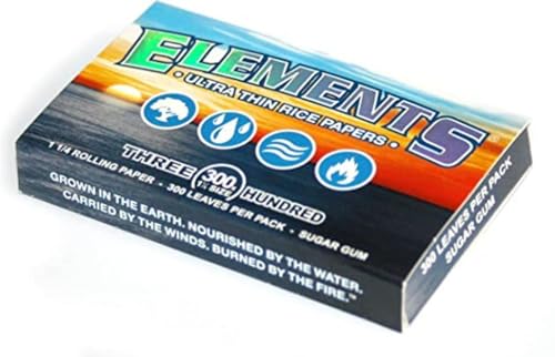 ELEMENTS 300 Ultra Thin Rice Rolling Paper 125 1 14 Size 1 Pack 300 Leaves - Image 3