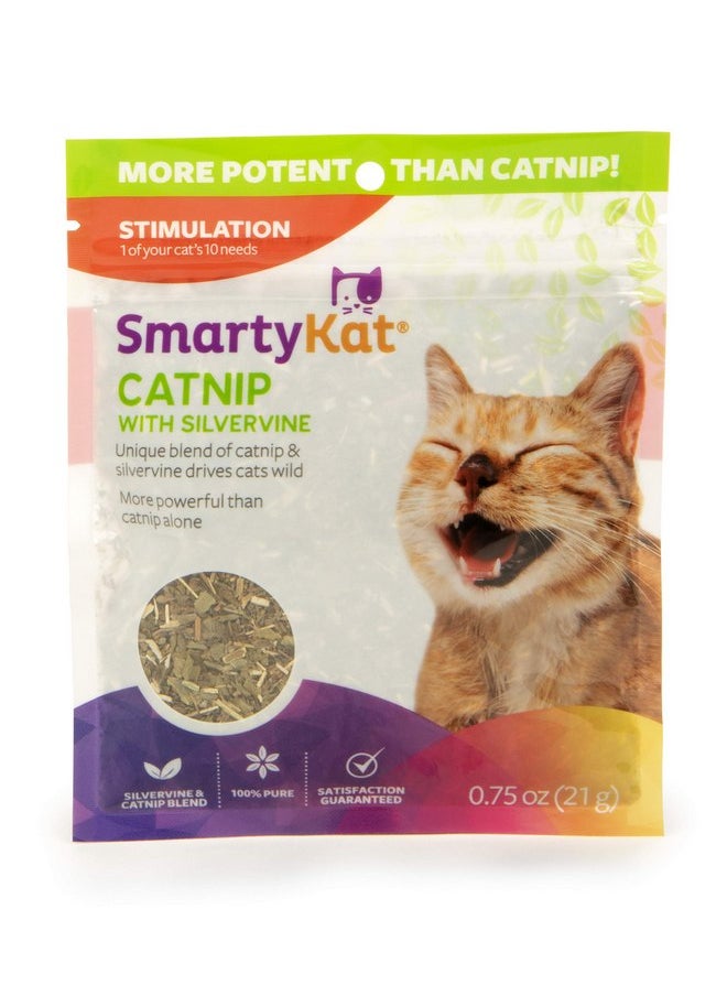 SmartyKat - SmartyKat Catnip & Silvervine Blend for Cats & Kittens, Resealable Pouch - 0.75 Ounce - Image 1