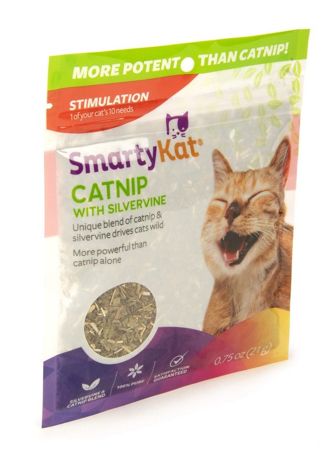 SmartyKat - SmartyKat Catnip & Silvervine Blend for Cats & Kittens, Resealable Pouch - 0.75 Ounce - Image 1