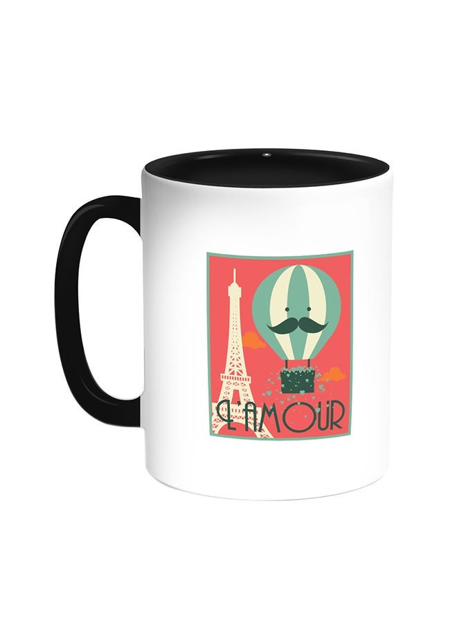RYN Love Of Paris Printed Coffee Mug Black/White 11ounce