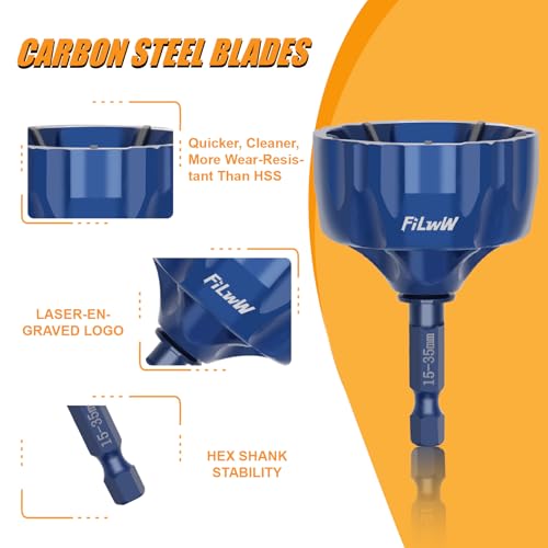 FiLwW Deburring External Chamfer Tool Set, Tungsten Carbide Chamfering Drill Bit, Deburring Drill Bit, Remove Burr Tools for Fit 1/8"- 1-3/8"(3mm-35mm) - Image 3
