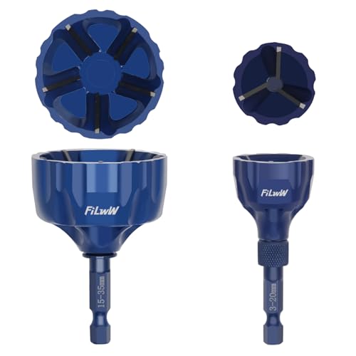 FiLwW Deburring External Chamfer Tool Set, Tungsten Carbide Chamfering Drill Bit, Deburring Drill Bit, Remove Burr Tools for Fit 1/8"- 1-3/8"(3mm-35mm) - Image 1