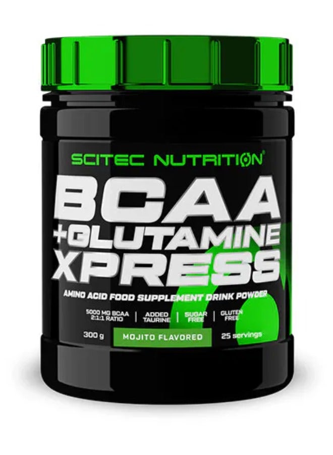 SCITEC NUTRITION مكمل غذائي من الأحماض الأمينية BCAA + جلوتامين إكسبريس بنكهة موهيتو 300 جرام