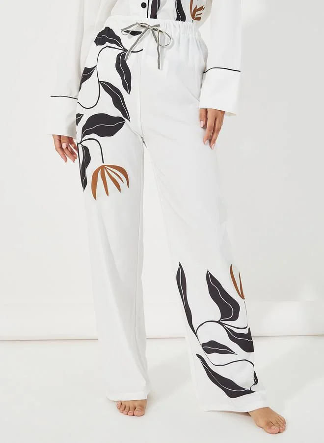 Styli Floral Print Long Sleeves Shirt & Pants Pyjama Set
