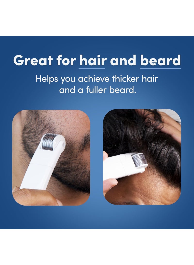 Man Matters Man Matters 2In1 Derma Roller For Hair  Beard  540 Micro 05mm Titanium Alloy Needles  Replaceable Head  Stimulates Hair Follicles  Provides Hair  Beard Growth  Safe  Easy To Use  - Image 3