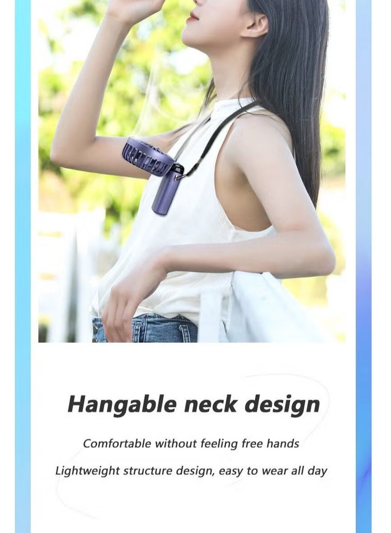 Portable Handheld Fan, Quiet Mini Fan, 3000 mAh USB Rechargeable Personal Fan, Battery Powered Desk Fan, 5 Speeds for Home, Travel, Commuting, Makeup, Office (Blue) - Image 4