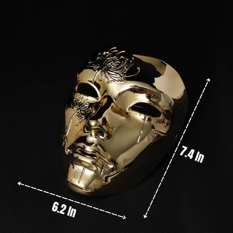 JINYEAH Full Face Masquerade Mask for Men Golden - Image 4