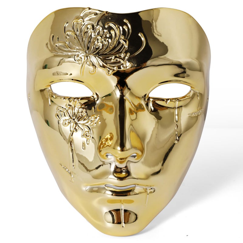JINYEAH Full Face Masquerade Mask for Men Golden - Image 1