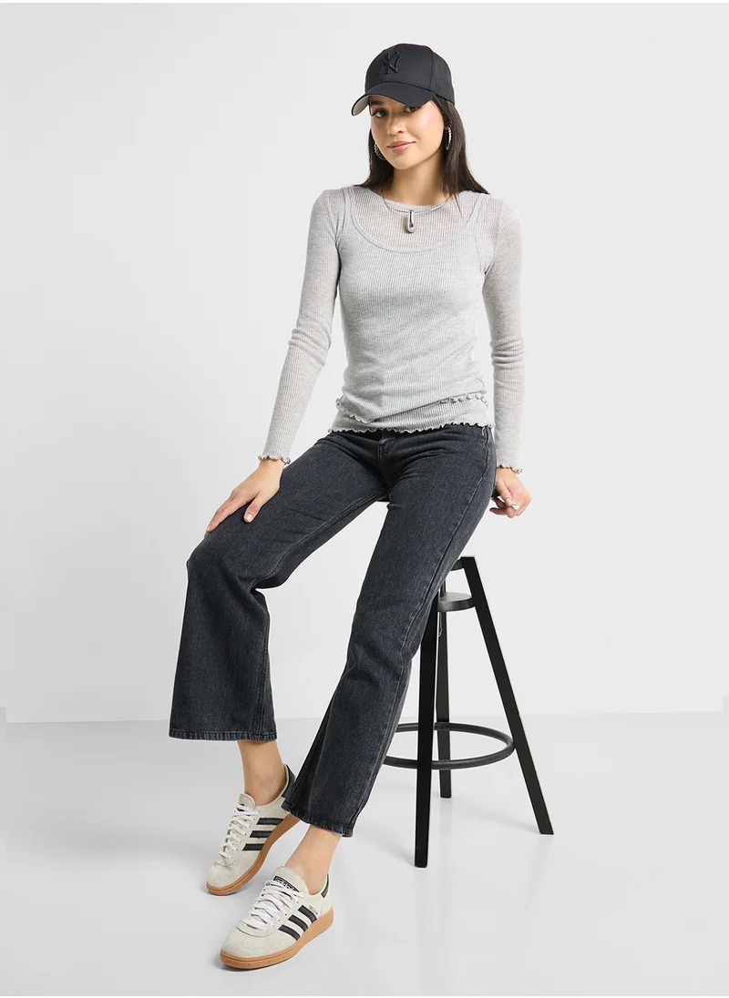 جينجر Mid Rise Straight Fit Jeans