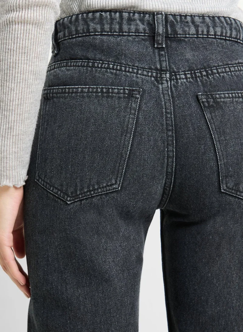 Ginger Grey Mid Rise Straight Fit Jeans for Women | Best Price UAE