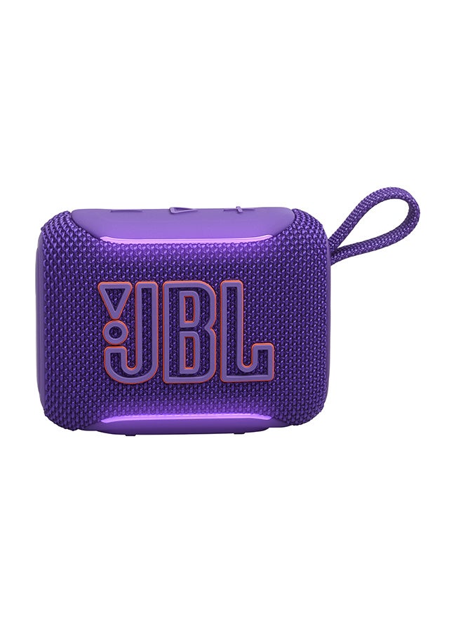 JBL Go 5 Portable Bluetooth Speaker with Ambient Edge Lighting, IP68 Waterproof & Dustproof, 10H Playtime, AirTouch Stereo Pairing, Auracast™, USB-C Lossless Audio – Compact & Drop-Proof, Purple - Image 2
