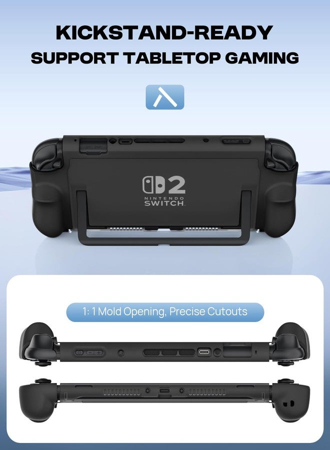MoKo Dockable Cover for Nintendo Switch 2 (2025), Protective Case for Switch 2 with Quick-Release Joy-Con Design, TPU Frame & PC Back, Shockproof and Scratchproof, Black - Image 4