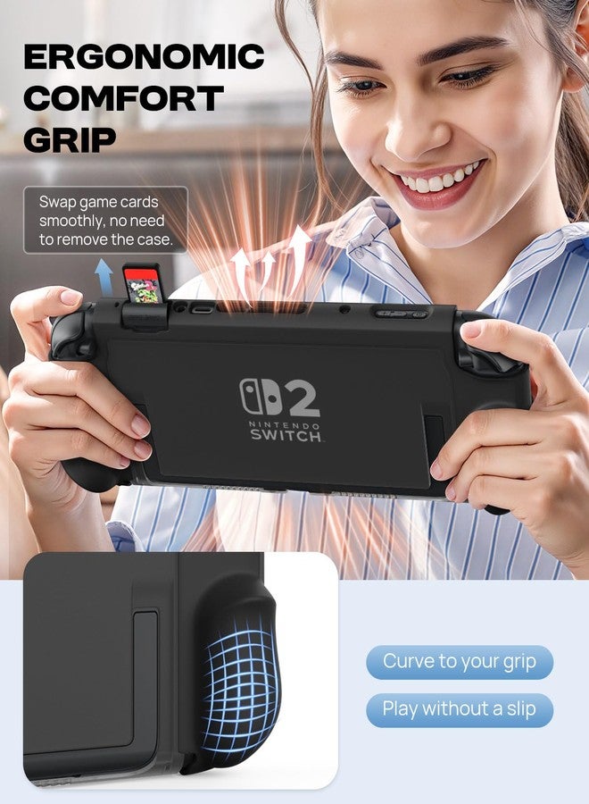 MoKo Dockable Cover for Nintendo Switch 2 (2025), Protective Case for Switch 2 with Quick-Release Joy-Con Design, TPU Frame & PC Back, Shockproof and Scratchproof, Black - Image 5
